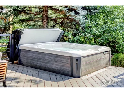 a view of a backyard with potted plants