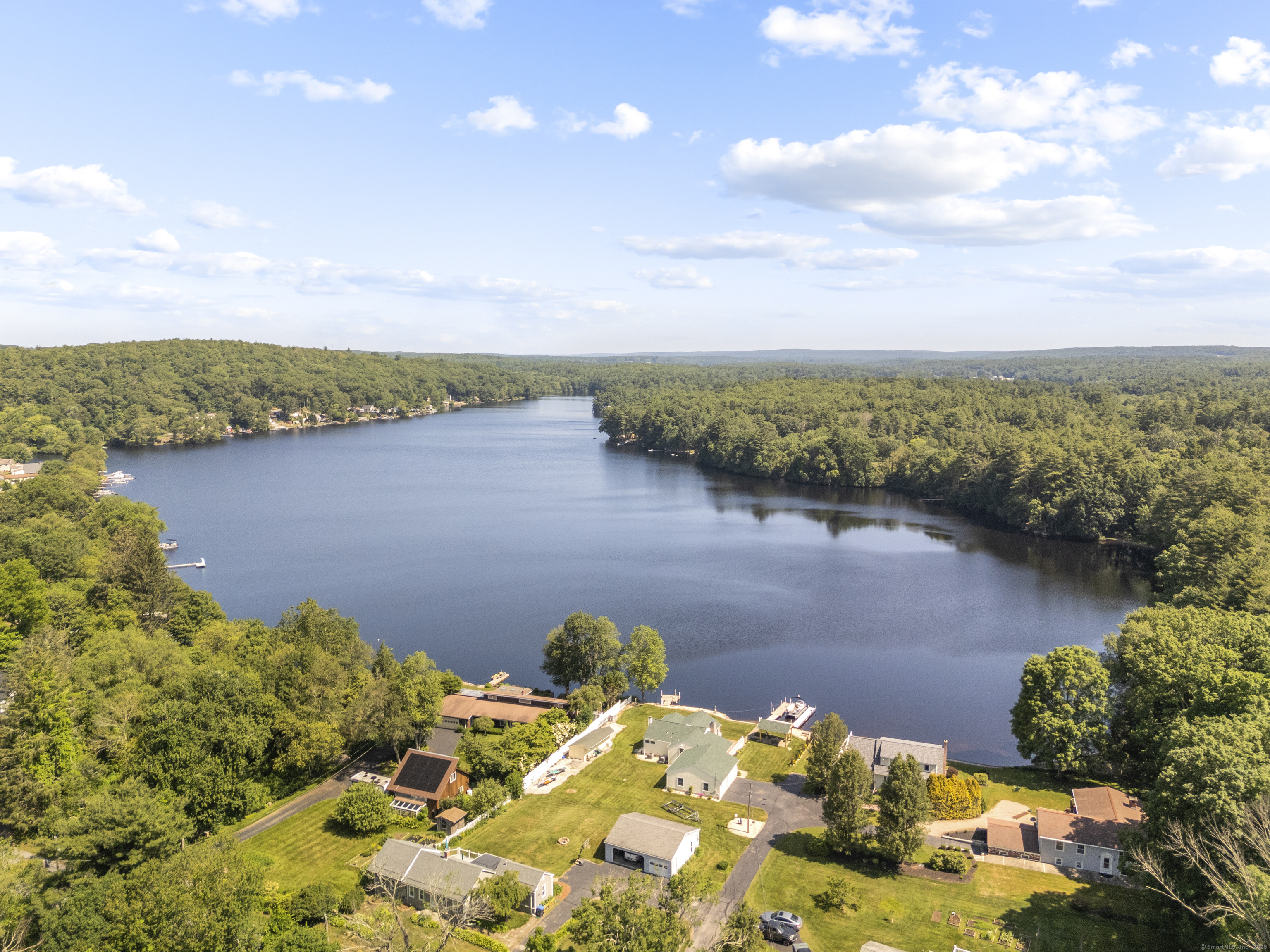 a view of a lake with a mountain