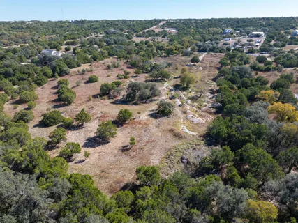 an aerial view of forest with trees