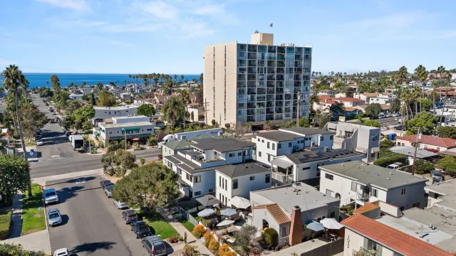 an aerial view of a city