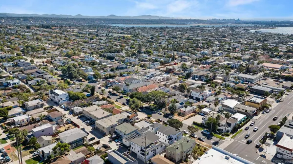 an aerial view of multiple house