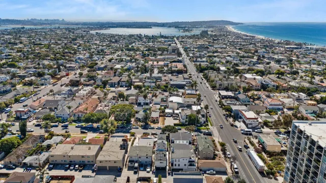 an aerial view of a city