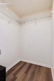 a view of an empty walk in closet