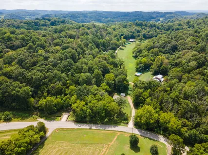 a view of a yard with swimming pool