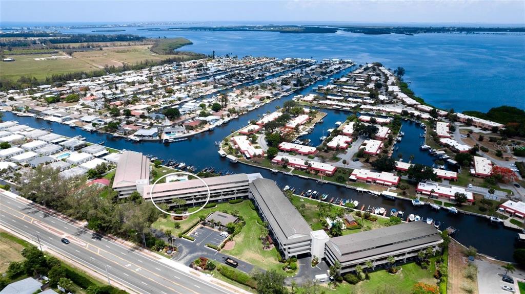 9604 Cortez Road West, Unit 213 Bradenton, FL 34210 - Photo 5 of 36 an aerial view of a house with a ocean view