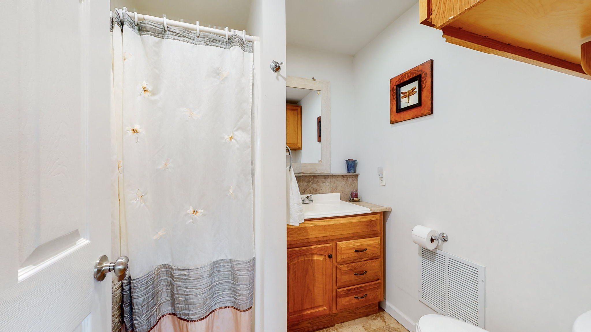 4605 Pyles Road Chapel Hill, TN 37034 - Photo 18 of 28 a bathroom with a shower curtain and a sink