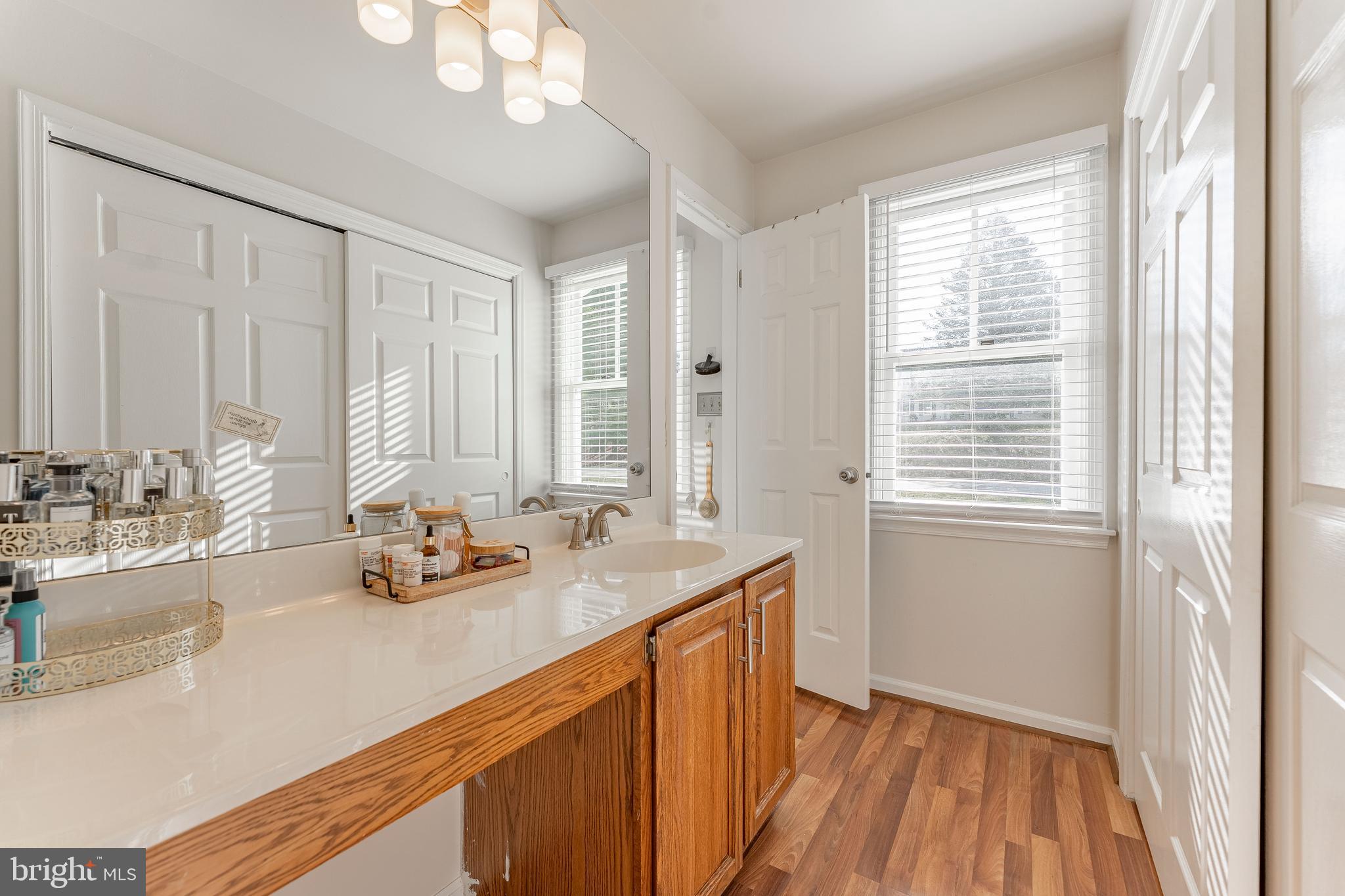 8 Matthews Run Road Chester Springs, PA 19425 - Photo 45 of 80 a bathroom with a sink a mirror and a window