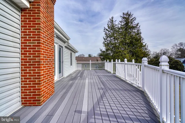 a view of a wooden deck