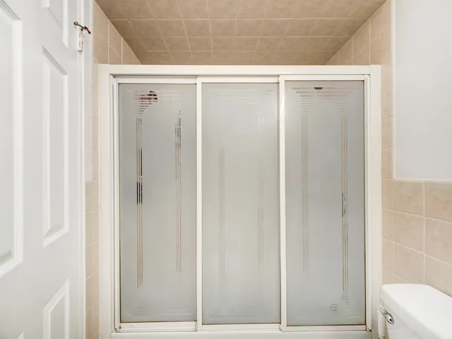 a view of a bathroom with a shower