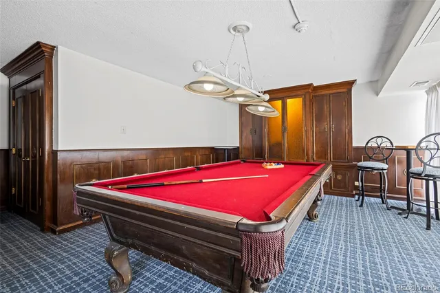 a balcony with furniture