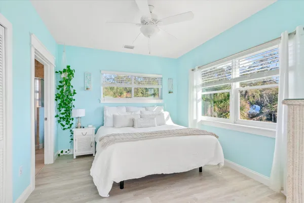 a view of a lake with a sitting space