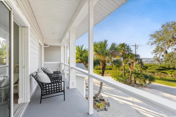 a view of sky from balcony