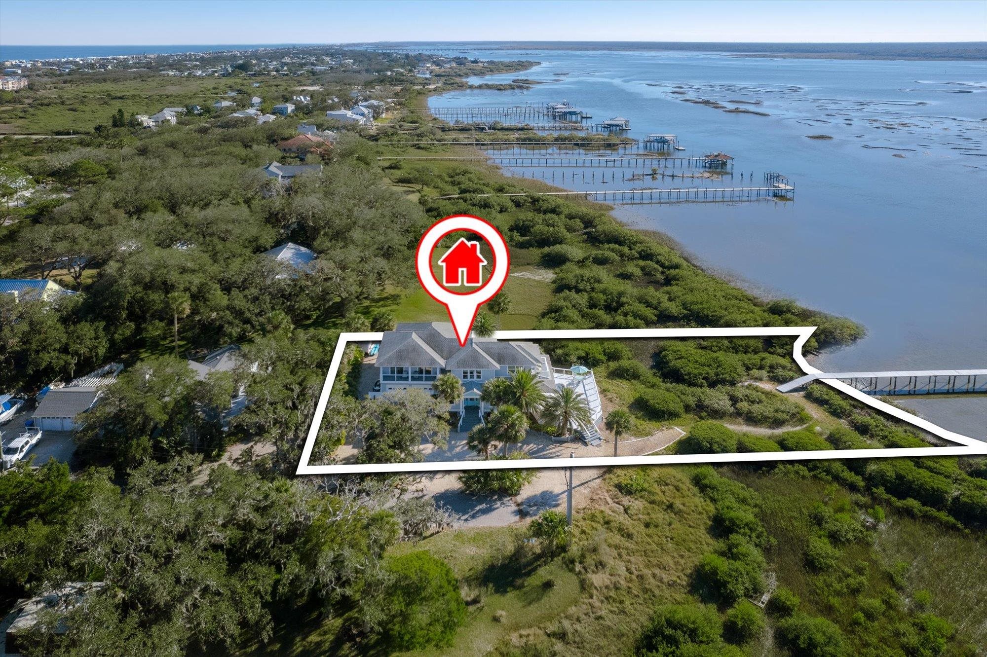 345 Micklers Road St. Augustine, FL 32080 - Photo 79 of 100 an aerial view of a house