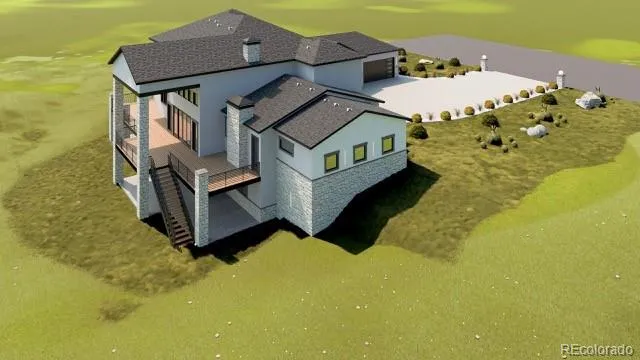 front view of a house with a street