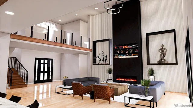 a living room with furniture