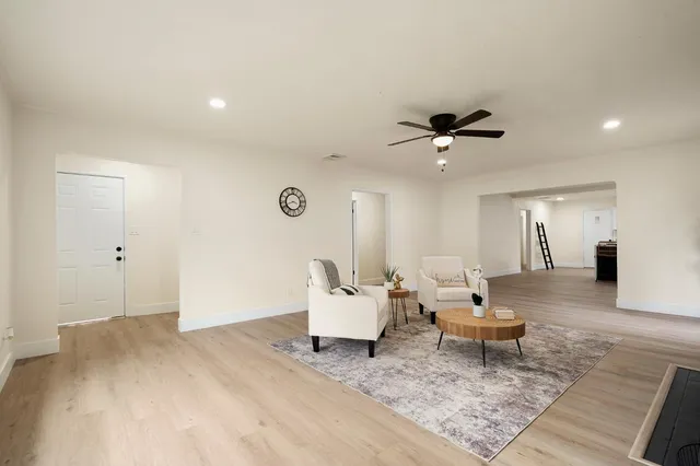 a living room with furniture