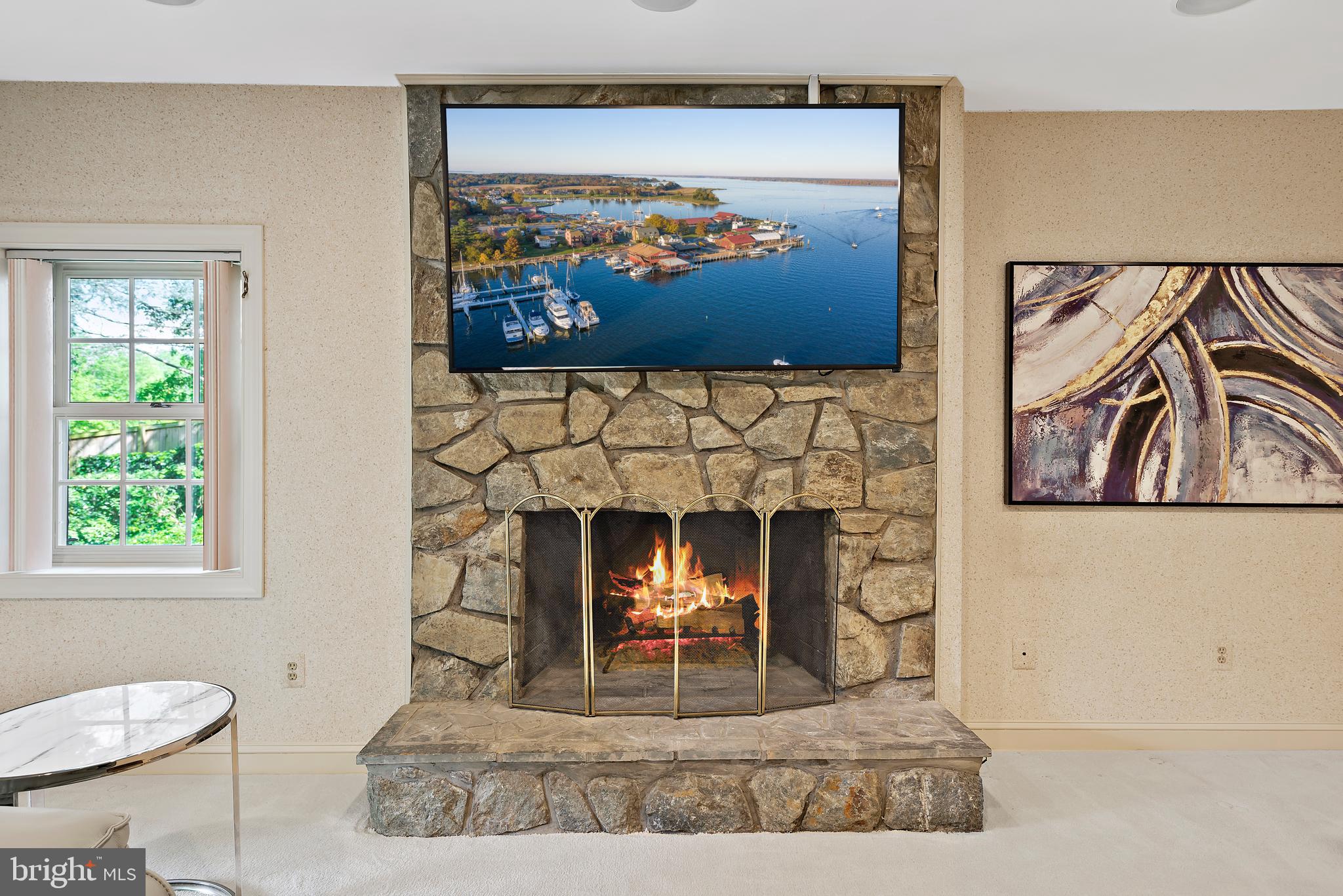 9621 River Road Potomac, MD 20854 - Photo 109 of 120 Stone fireplace in basement