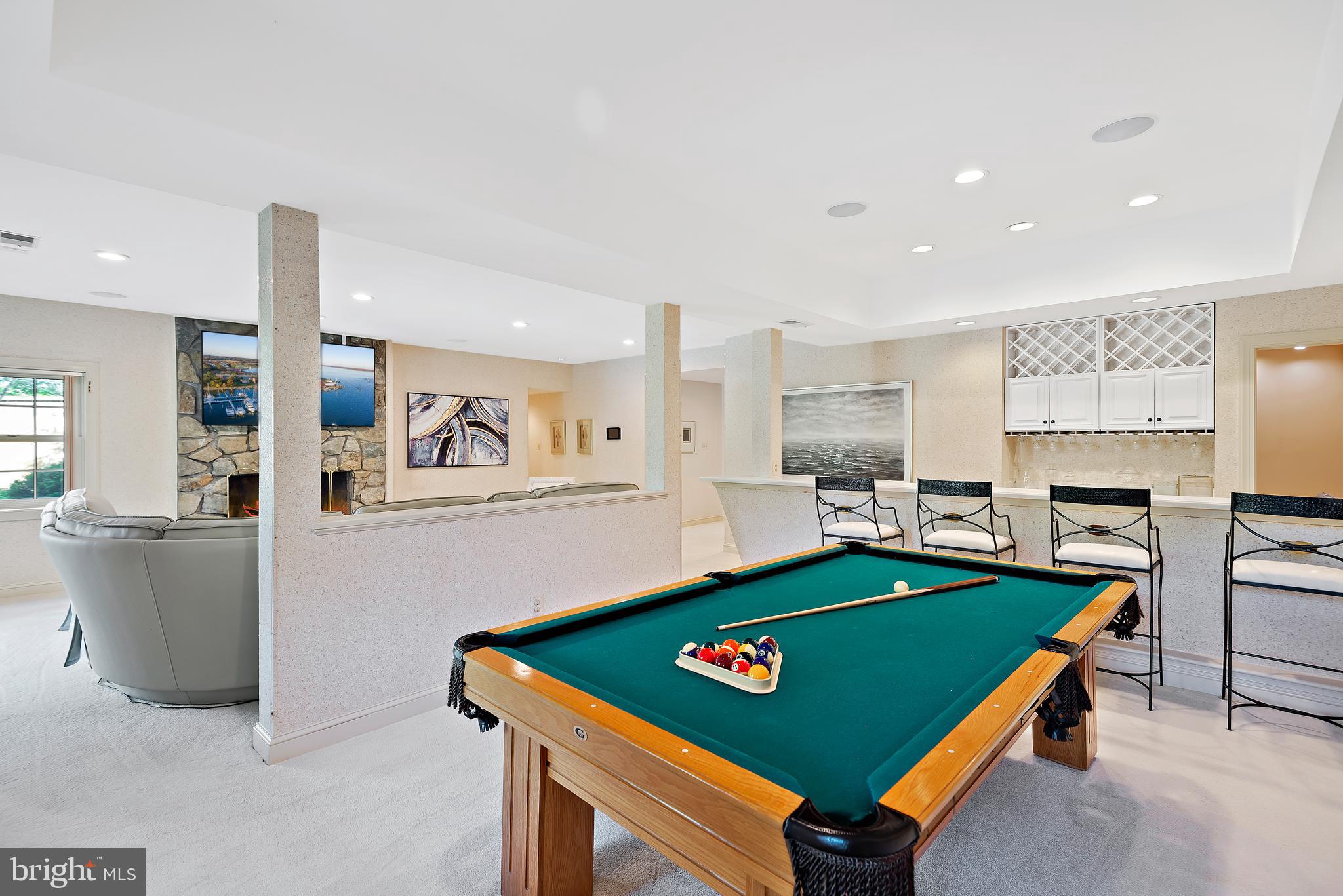 9621 River Road Potomac, MD 20854 - Photo 112 of 120 Pool table and view of basement