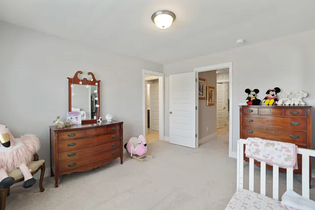 a aerial view of a house with a big yard and potted plants