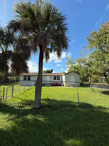 a view of a park with palm trees