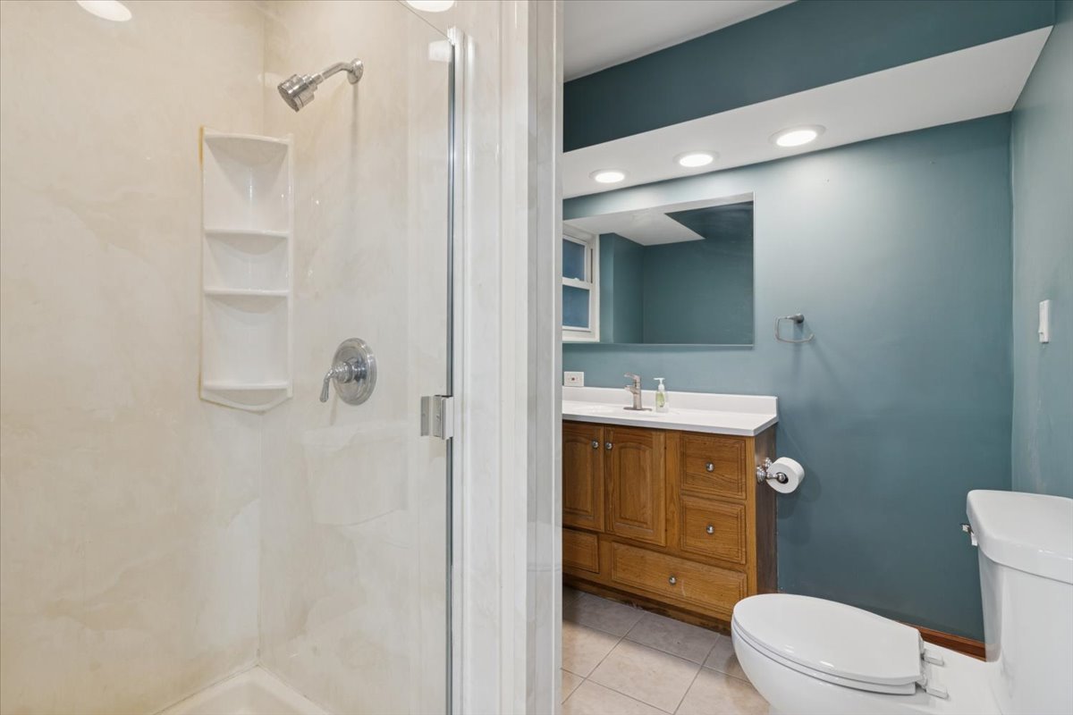 26-w028 Prairie Avenue Wheaton, IL 60187 - Photo 25 of 28 a bathroom with a sink a toilet and shower