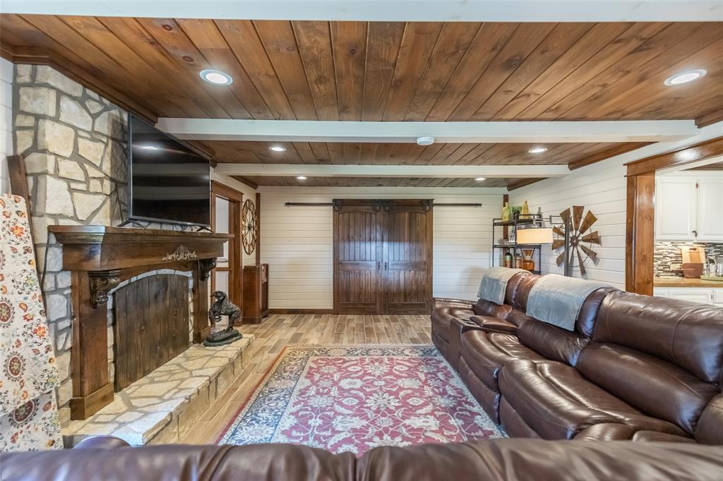 304 South Ave H Avenue Haskell, TX 79521 - Photo 12 of 38 a view of a livingroom with furniture and a fireplace