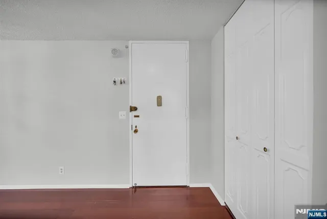 a view of a garden with an outdoor space