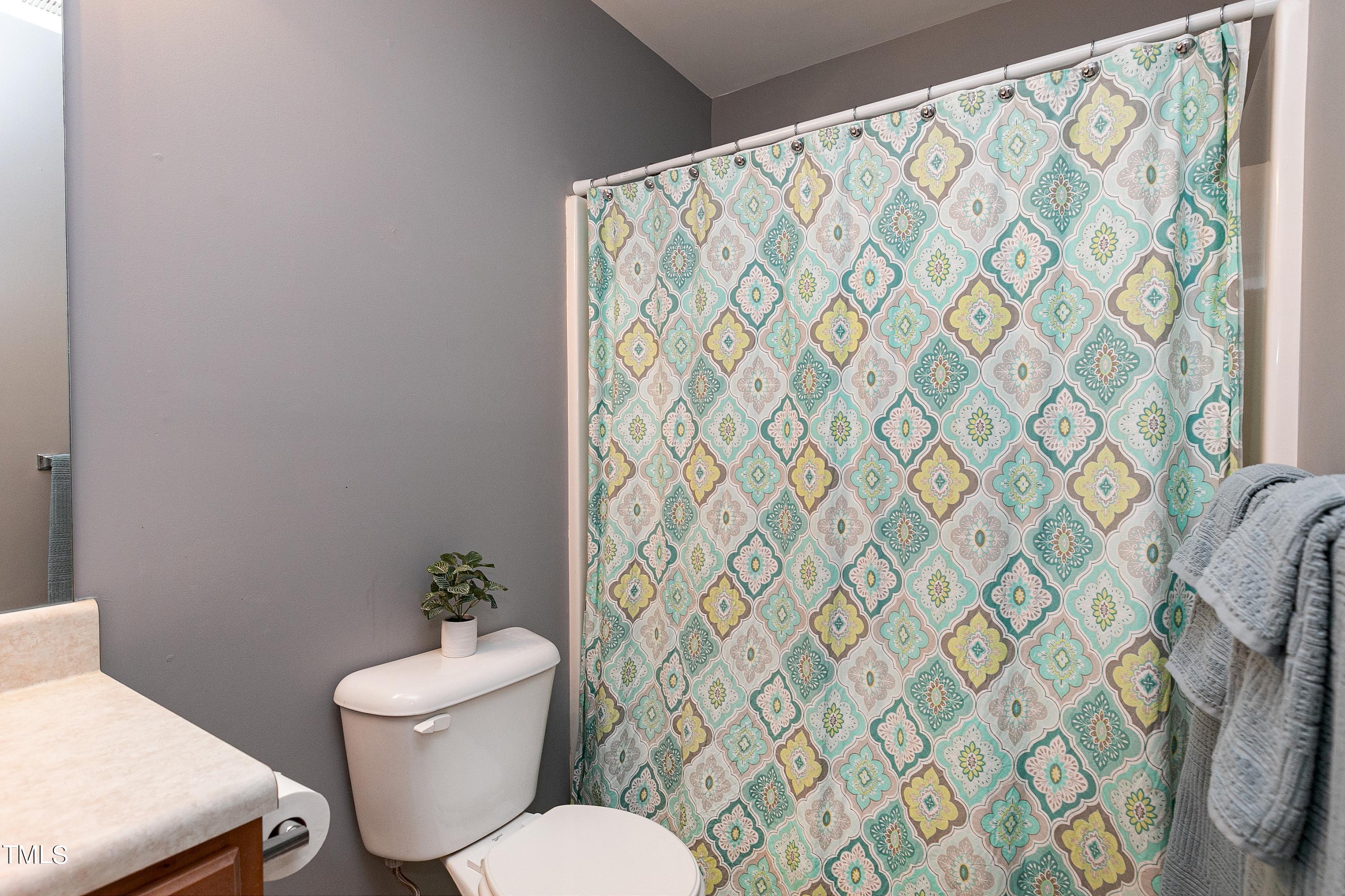 128 Lee Trace Drive Smithfield, NC 27577 - Photo 21 of 33 a white toilet sitting next to a shower curtain