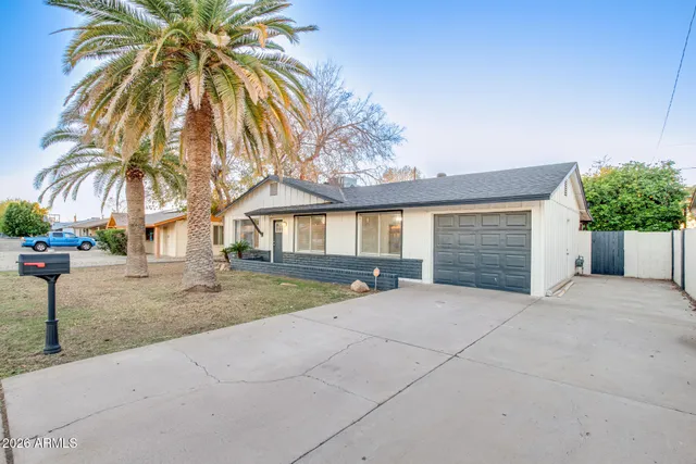 a view of a house with a yard and plant