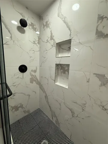 a bathroom with a shower