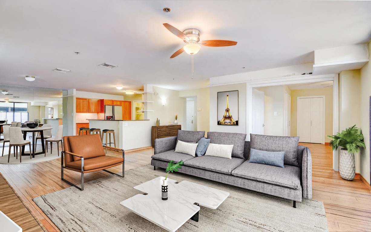 a living room with furniture