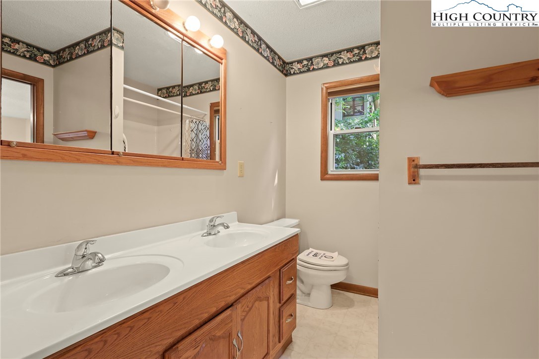 171 Jenny Lane Boone, NC 28607 - Photo 23 of 50 a bathroom with a sink a toilet and a mirror