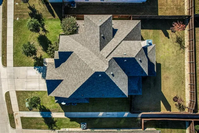 an aerial view of multiple houses