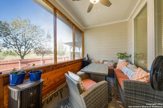 a outdoor space with patio furniture