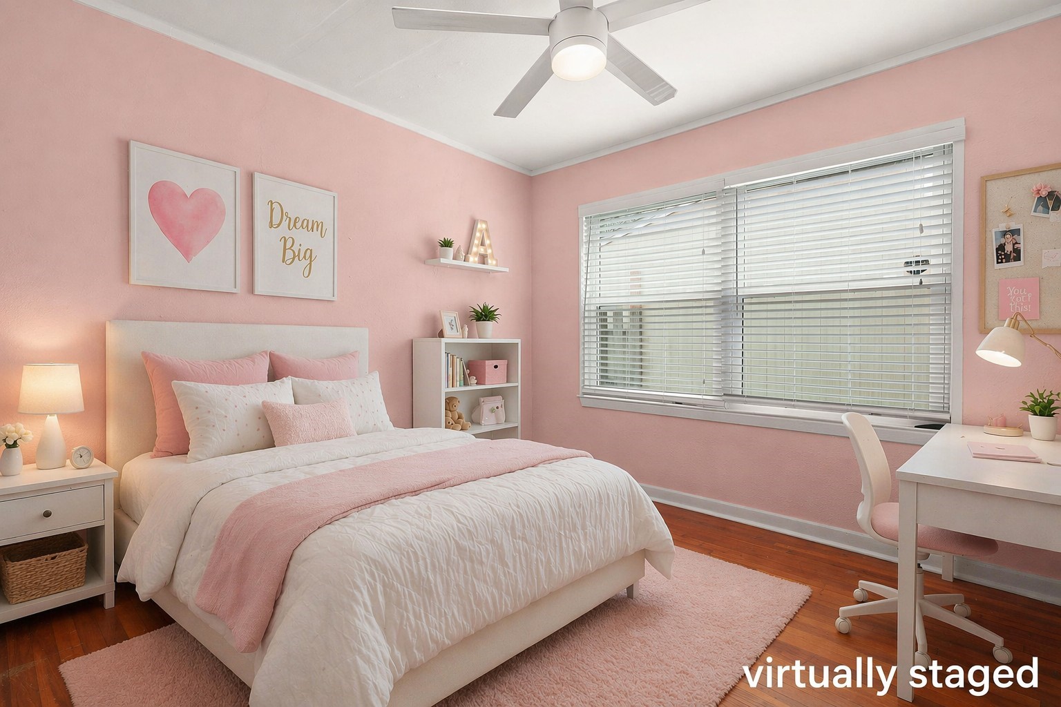 3805 Meadowlake Road Pasadena, TX 77503 - Photo 11 of 16 Pretty in Pink! This Virtually Staged Middle Bedroom has Plenty of Natural Light and is Ready for Your Touch