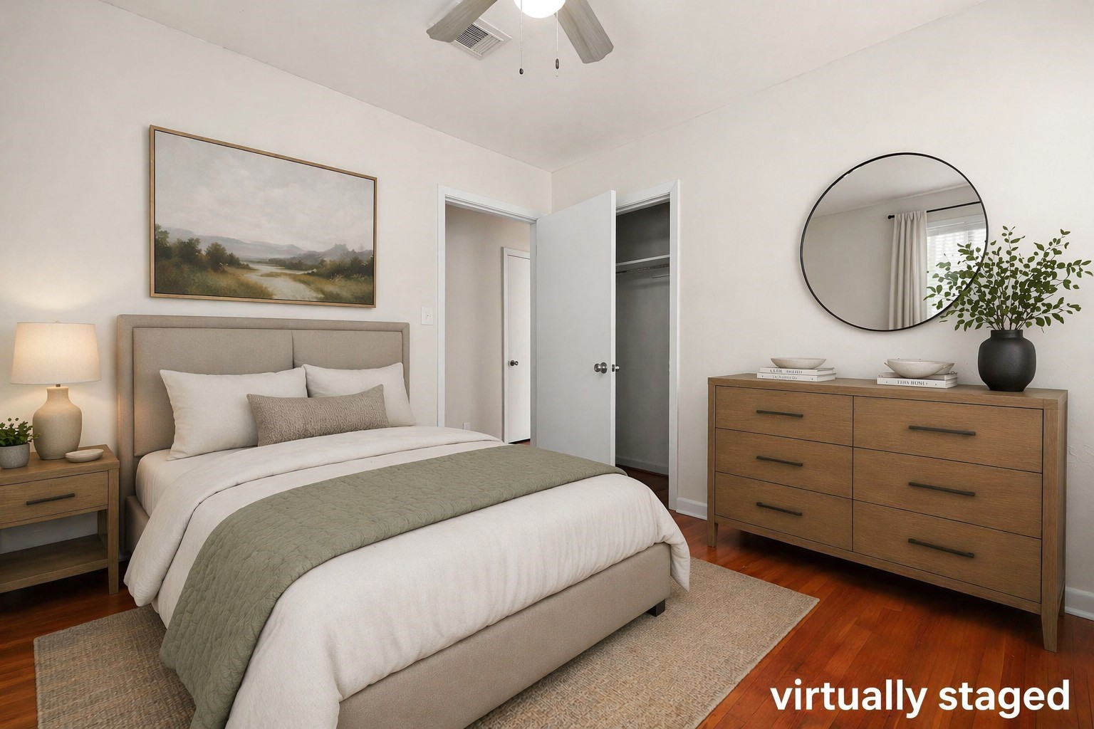 3805 Meadowlake Road Pasadena, TX 77503 - Photo 8 of 16 Virtually Staged - One of the 3 Bedrooms with Original Wood Floors