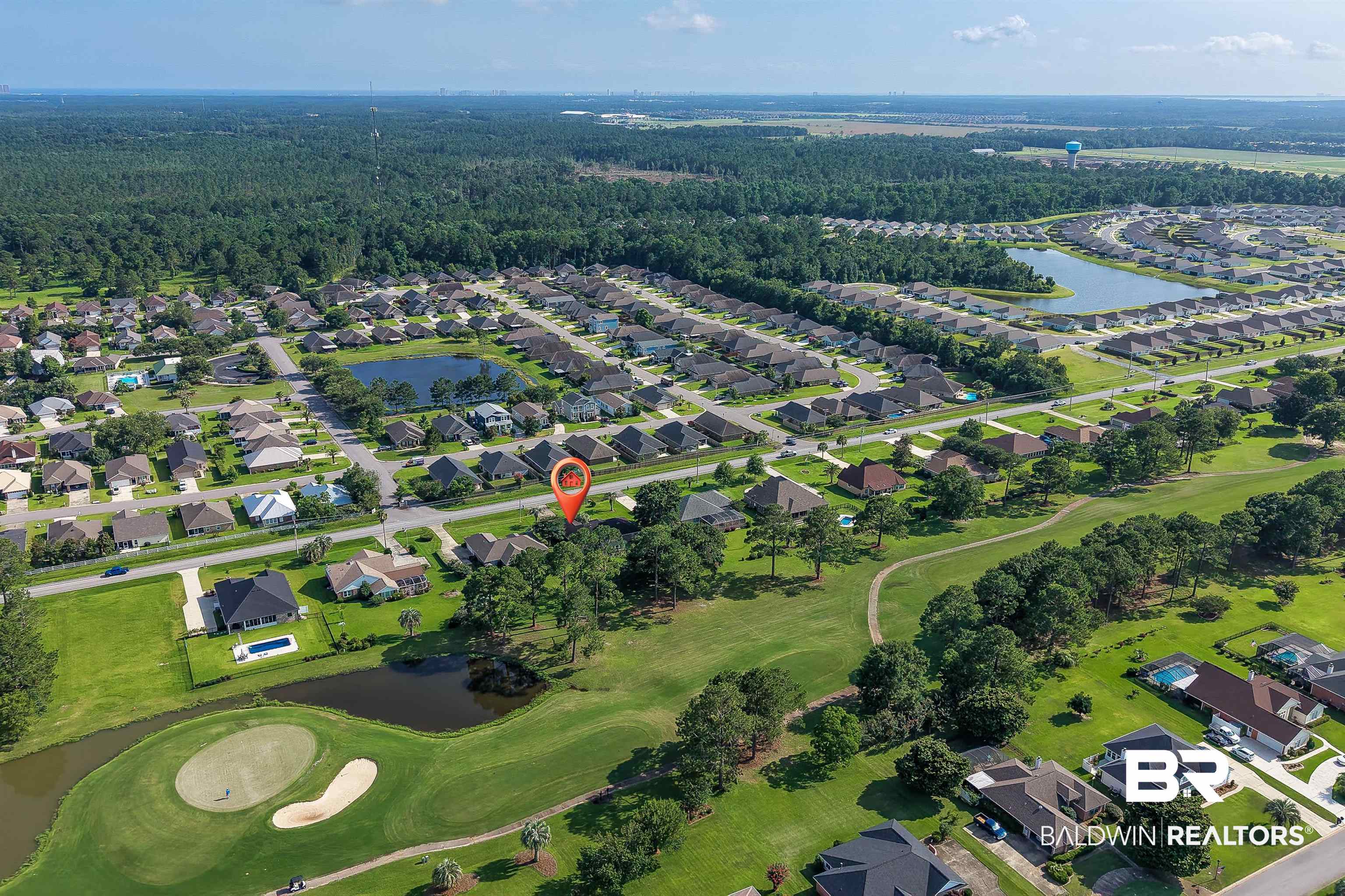 22685 County Road 12 Foley, AL 36535 - Photo 79 of 89 Aerial perspective showcasing residential properties bordering a golf course with water features