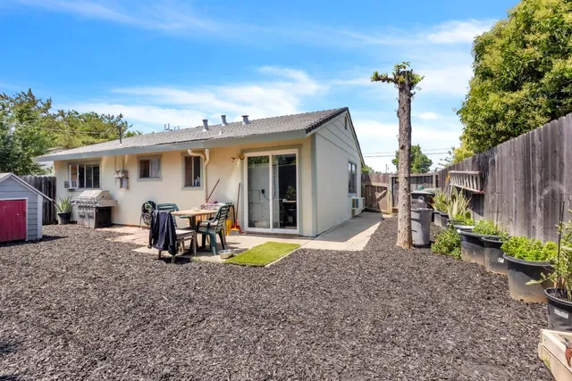 a view of a house with a patio