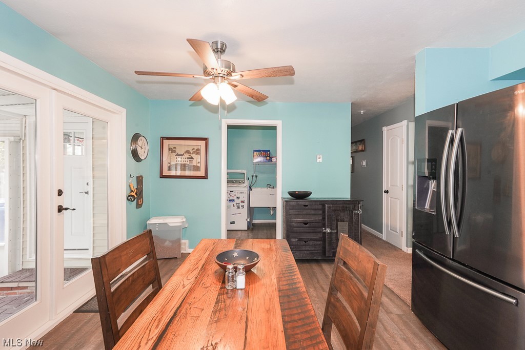 1127 Garden Road Willoughby, OH 44094 - Photo 13 of 33 Carpeted dining space with ceiling fan