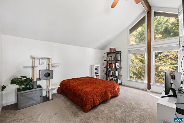 a view of balcony with wooden floor