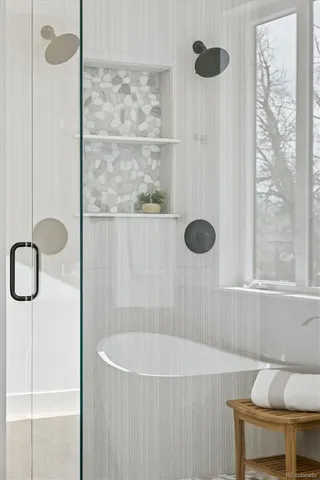 a bathroom with a shower