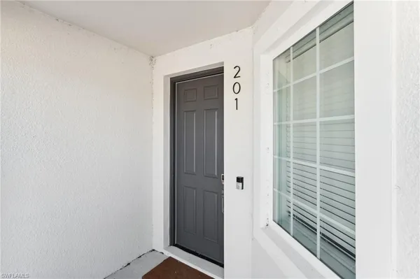 a view of wooden door