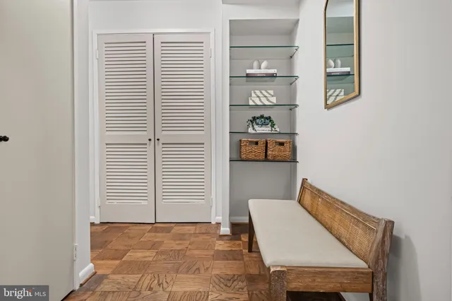 a living room with a couch and a table
