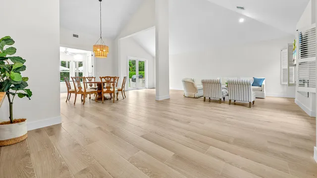 an outdoor space with chairs