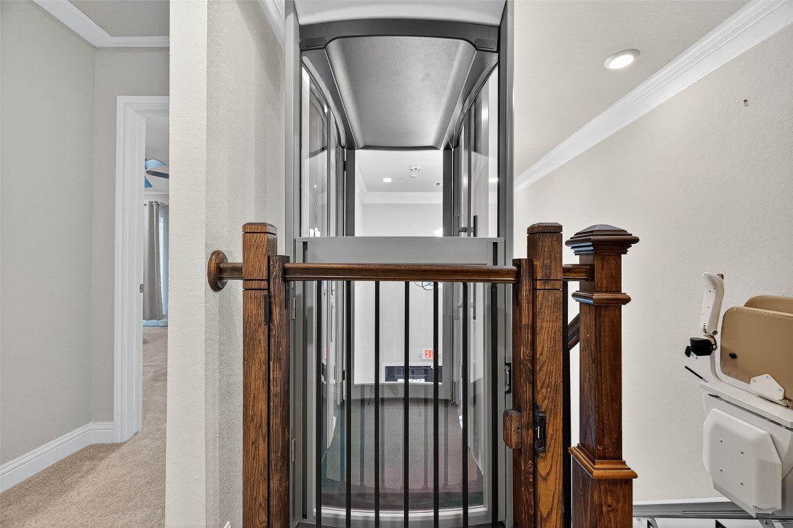 29902 East Hawthorne Drive Spring, TX 77386 - Photo 29 of 43 a view of a hallway with wooden floor and staircase