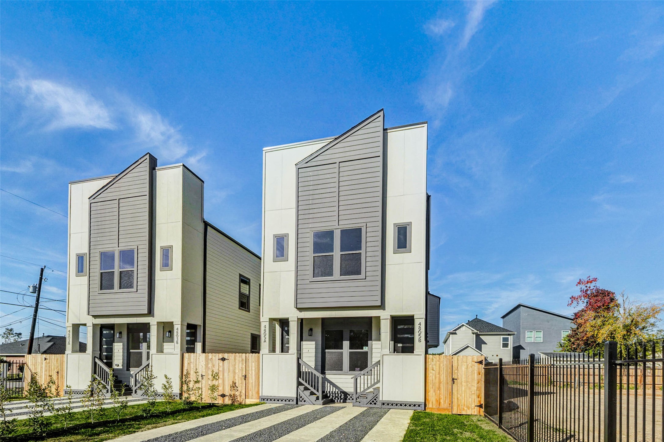 a front view of a building with street view