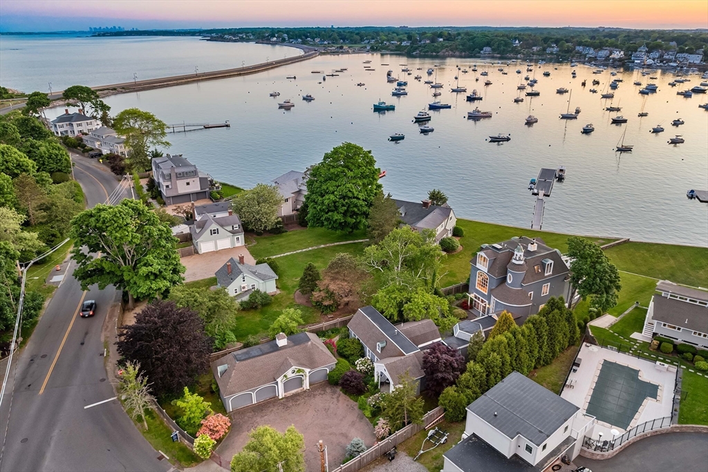2 Foster Street Marblehead, MA 01945 - Photo 37 of 42 an aerial view of a house with a yard and lake view