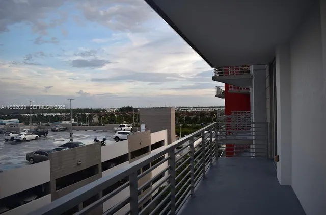 a view of city from balcony