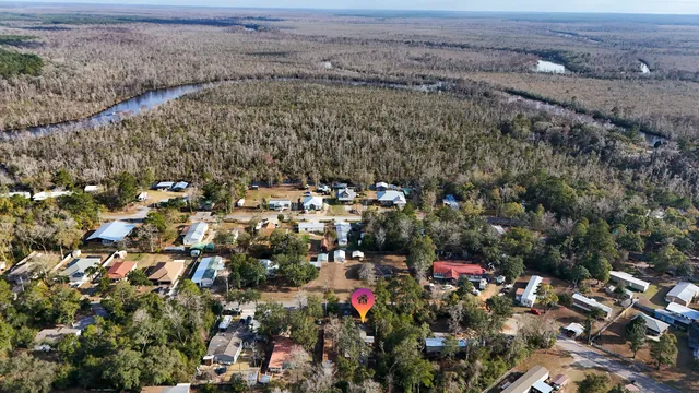an outdoor space with lots of green space