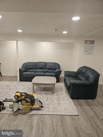 a living room with furniture